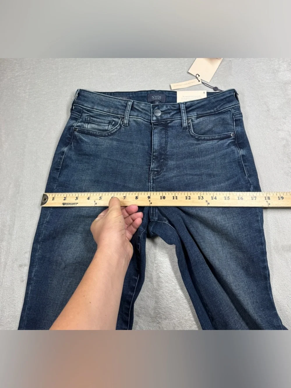 NWT NYDJ Marilyn Straight Lombard Lift Tuck Denim Cotton Blend Blue Jeans Size 8 - Picture 8 of 16